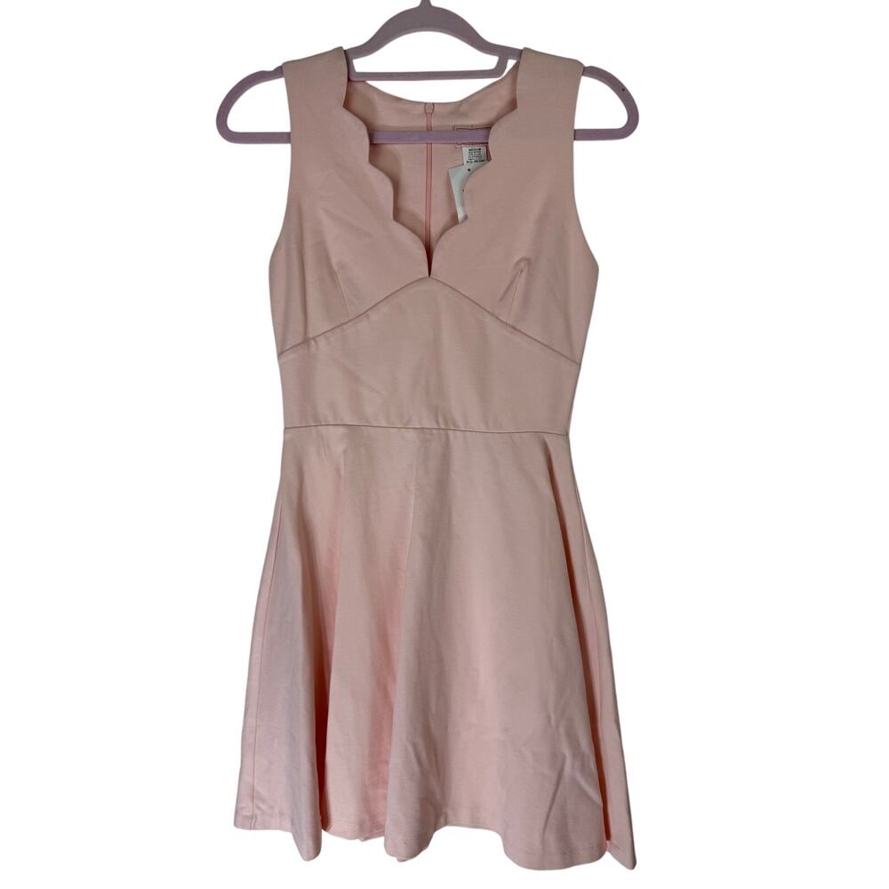 NWT Love...ady Soft Pink Sleeveless Fit & Flare V-Neck Stretchy Dress Size M